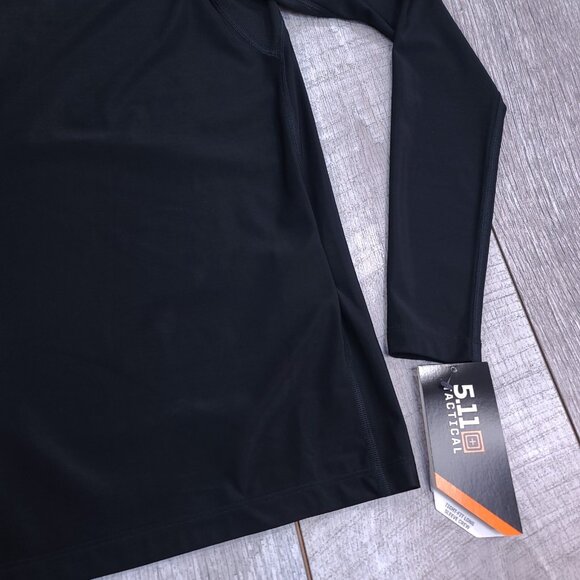 5.11 Tactical Shirt Mens Small Black Tight Fit Compression Long Sleeve Top - Picture 3 of 7